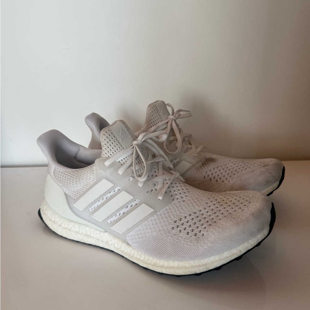 adidas White Running Sneakers with Boost Midsole